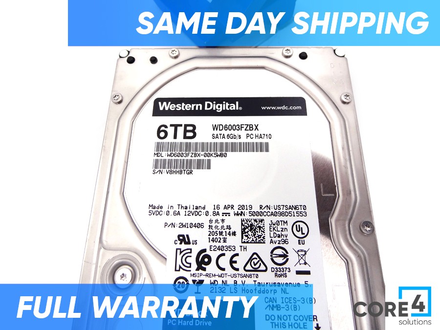 WD WD6003FZBX 6TB 3.5 256MB 6GBPS SATA HDD