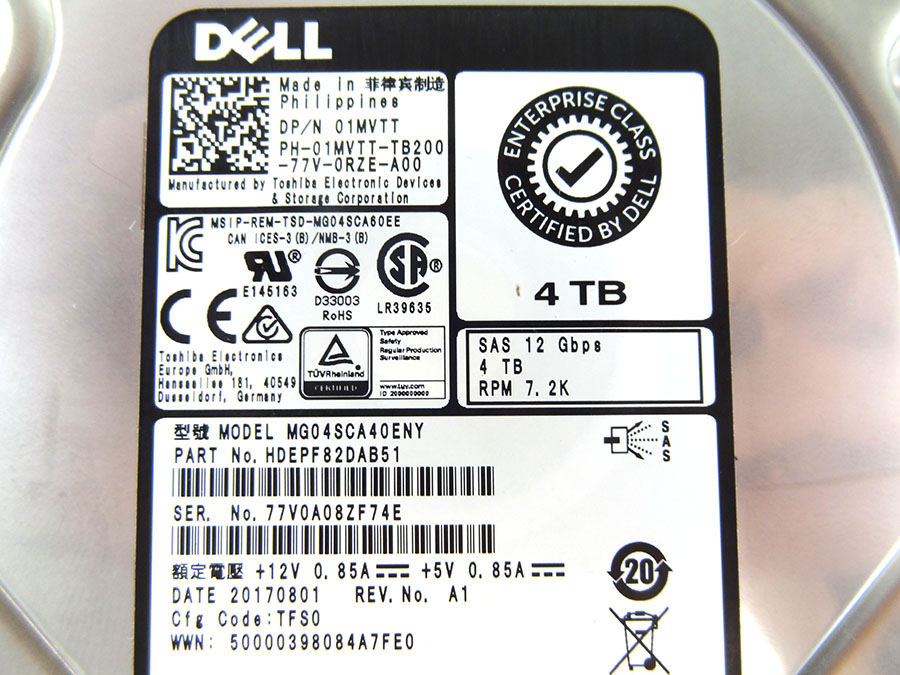 DELL 1MVTT 4TB 7.2K NL SAS 12GB 3.5 HDD