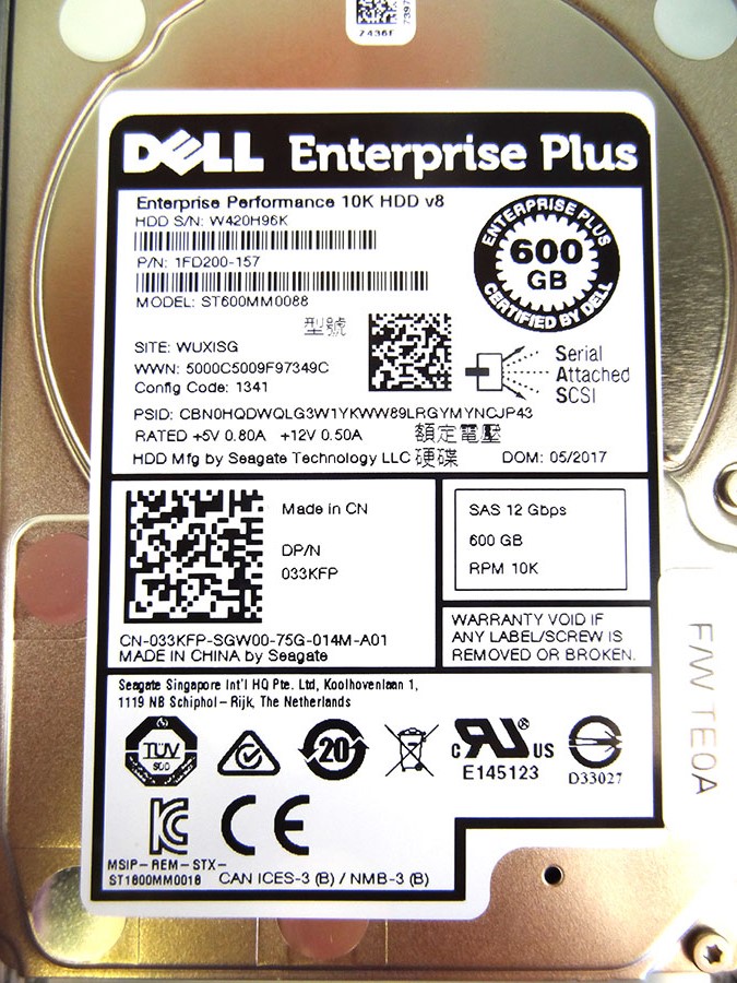 DELL 33KFP EQUALLOGIC 600GB 2.5'' SAS 12G 10K 