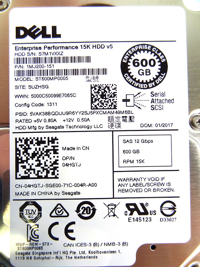 DELL 4HGTJ 600GB 15K 2.5 12GBS SAS HDD