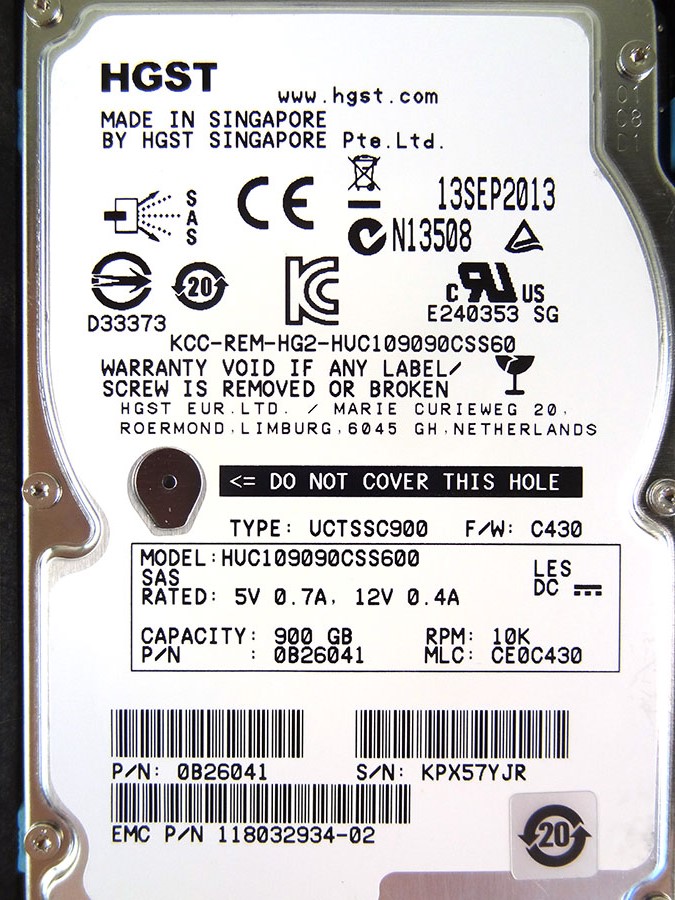 DELL 005050264 900GB 10K 520 BPS 2.5 VMAX SAS HDD - 118032934-02