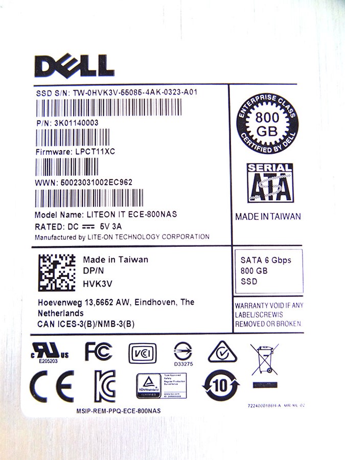 DELL HVK3V 800GB 2.5 SATA 6GBPS ENT HDD