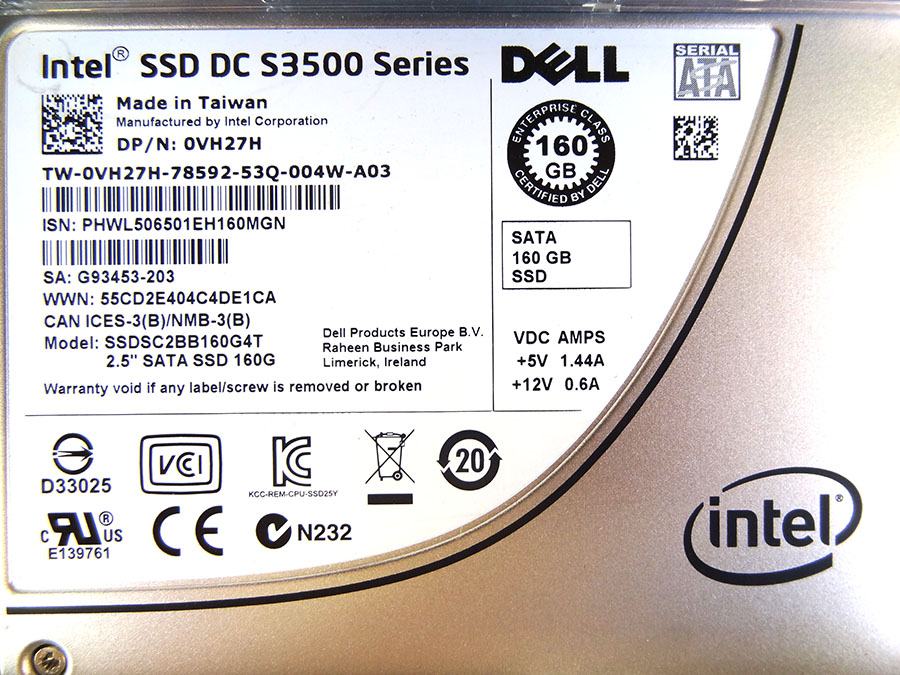 DELL VH27H 160GB 2.5 3GBPS SATA READ INTENSIV 