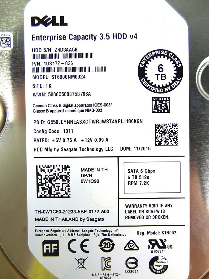 DELL W1C90 6TB 7.2K 3.5 SATA HDD