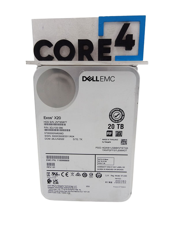 DELL ST20000NM008D 20TB 7.2K 512e 6Gbps SATA 3.5 HDD Exos X20