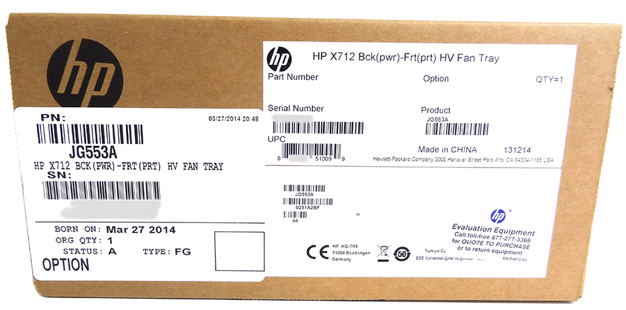HP JG553A HP X712 BCK(PWR)-FRT(PRT) HV FAN
