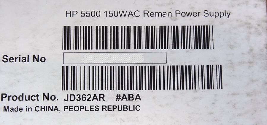 HP JD362A HP A5500 150WAC POWER SUPPLY