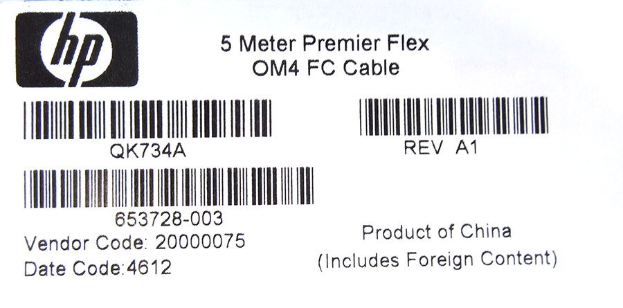 HP 653728-003 HP CABLE PREMIER FC 5 METER