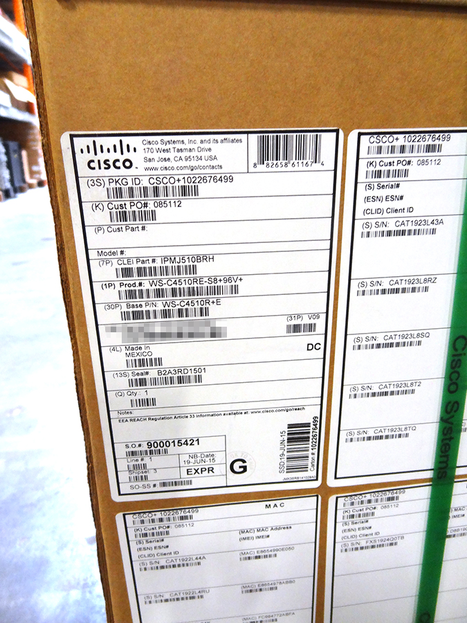 CISCO WS-C4510RE-S8+96V+ WS-C4510R+E CHASSIS W/ DUAL SUP8E, PWR-C45-6000ACV and 7x WS-X4748-UPOE+E