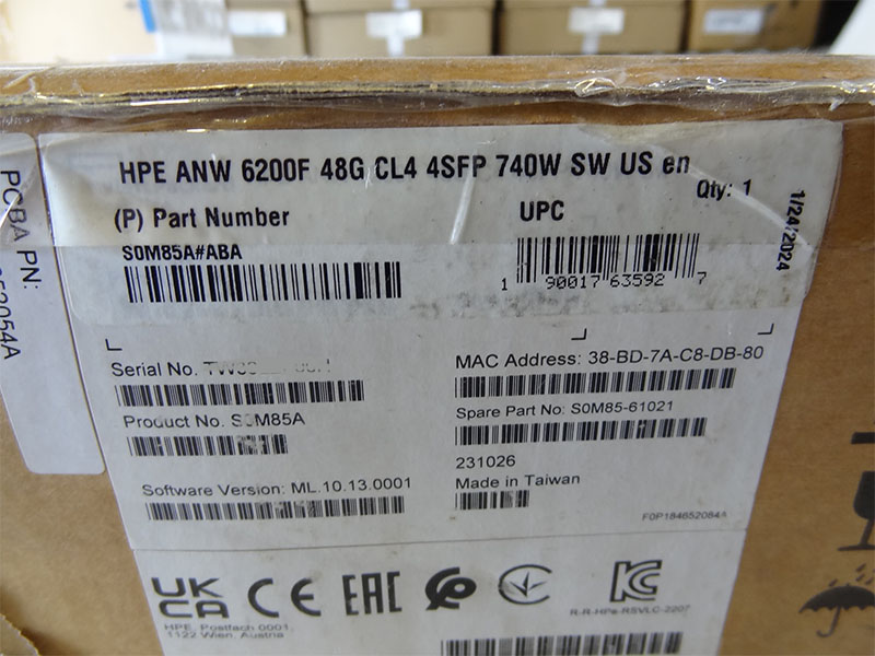 HP S0M85A HPE Aruba Networking CX 6200F 48G Class 4 PoE 4SFP 740W