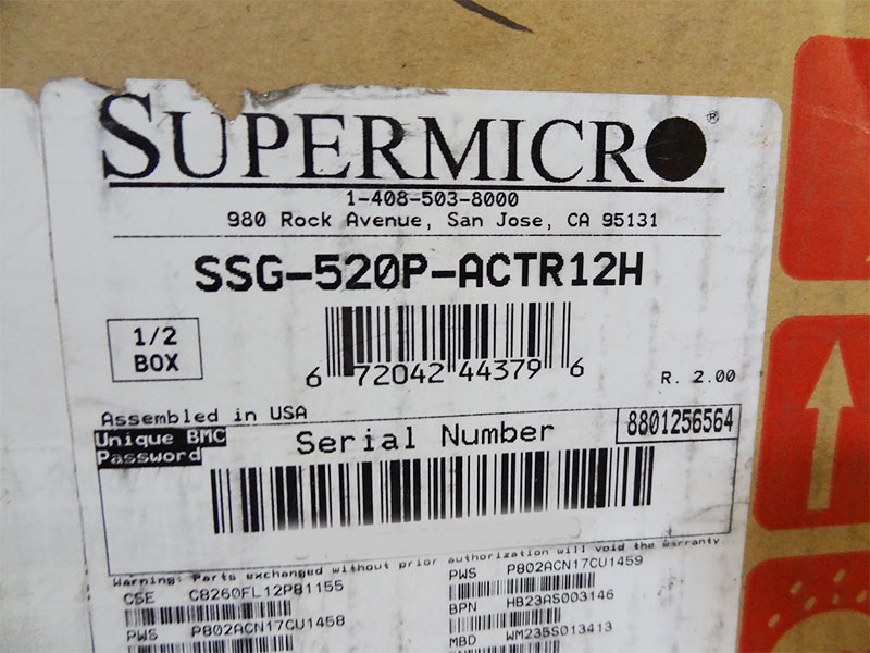 SUPERMICRO 520P-ACTR12H 2U SINGLE 3RD GEN SCALABLE SERVER X12SPI-TF