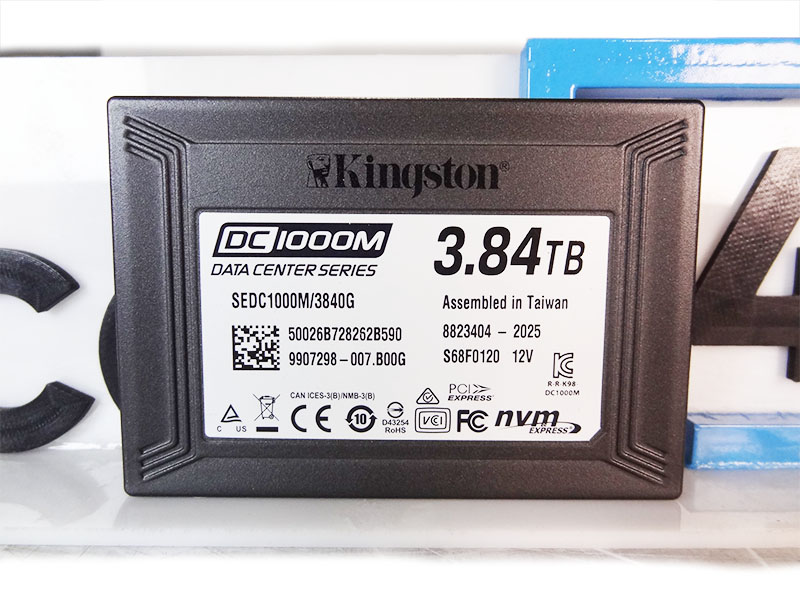 KINGSTON SEDC1000M3840G 3.84TB NVME GEN3 U.2 DC 1000M 2.5 SSD