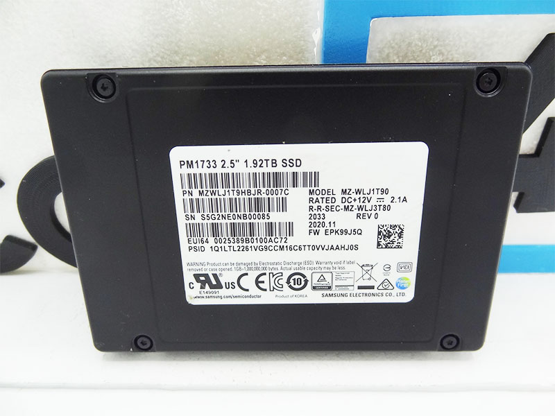 SAMSUNG MZ-WLJ1T90-1.6TB-CAP 1.92TB NVME GEN4 U.2 PM1733 2.5 SSD (1.6TB CAPACITY)