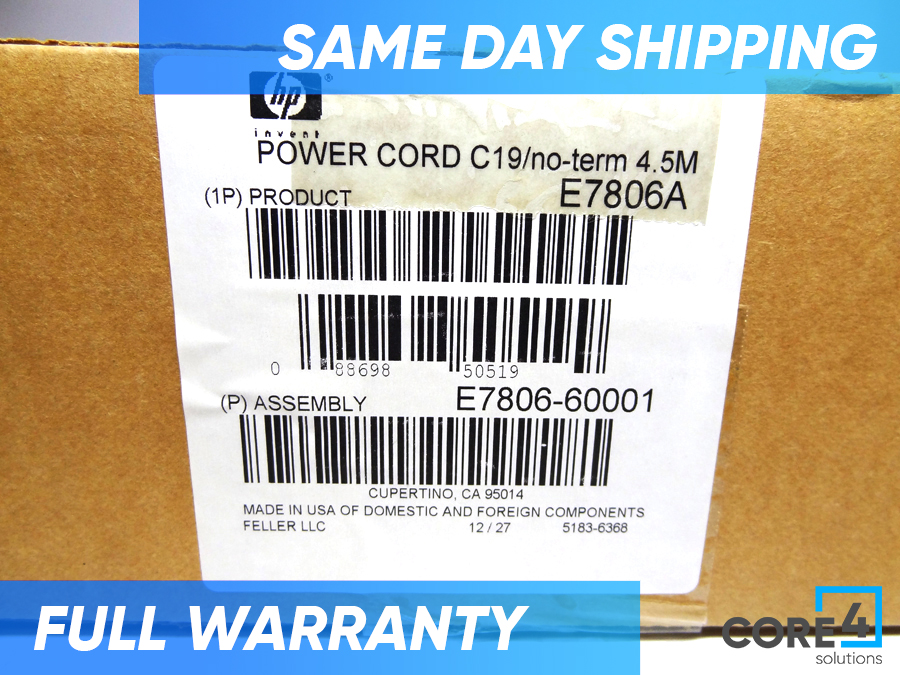 HP E7806A RACK POWER CABLE 4.5M - 8120-6895, E7806-60001 - New Bulk