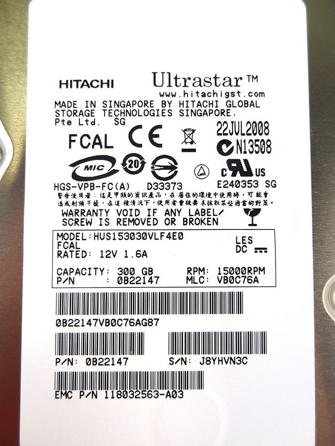 EMC 005048741 300GB 15K 4GB FC 3.5 HDD