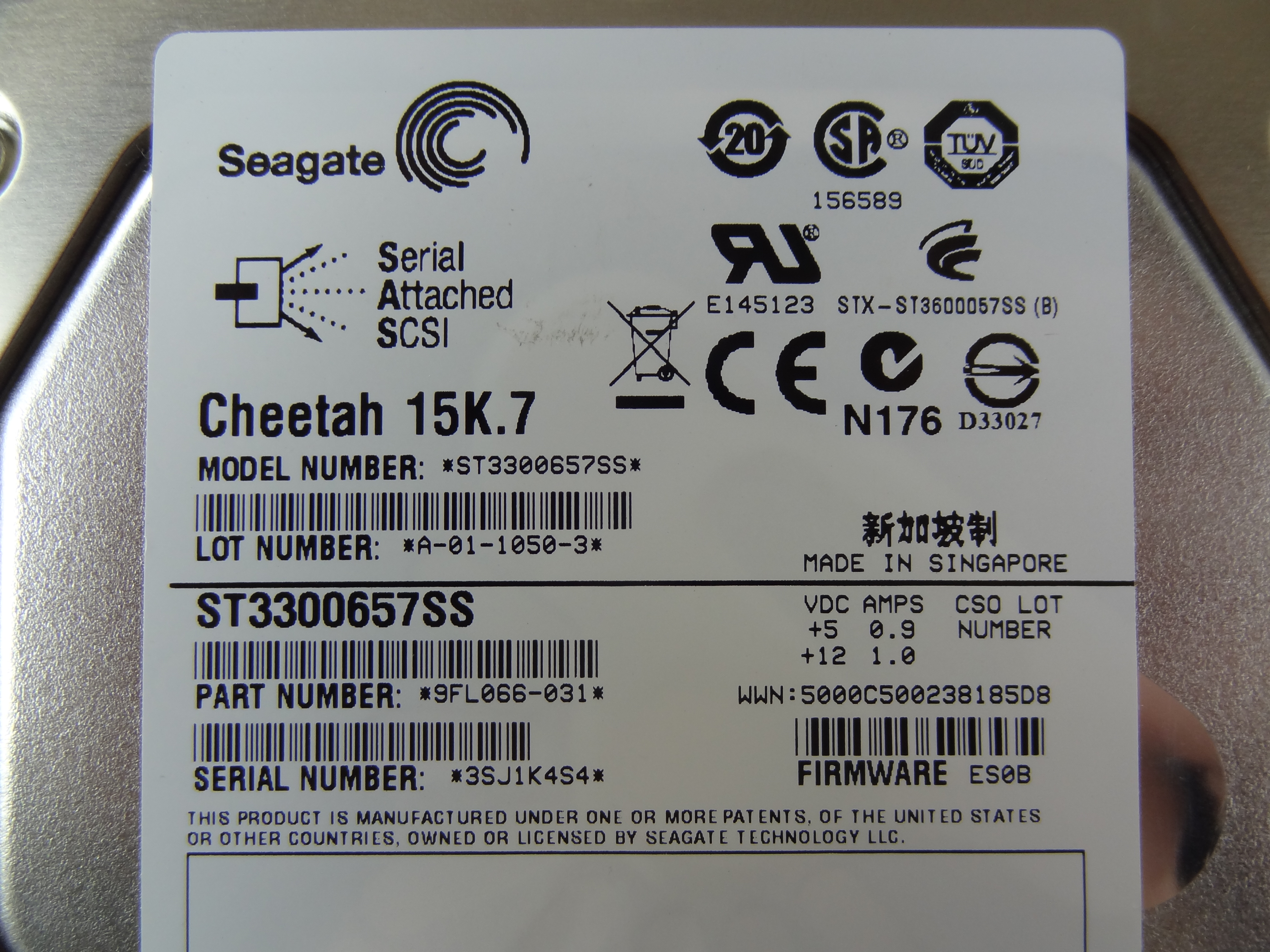 EMC 005048956 300GB 15K SAS DISK DRIVE 