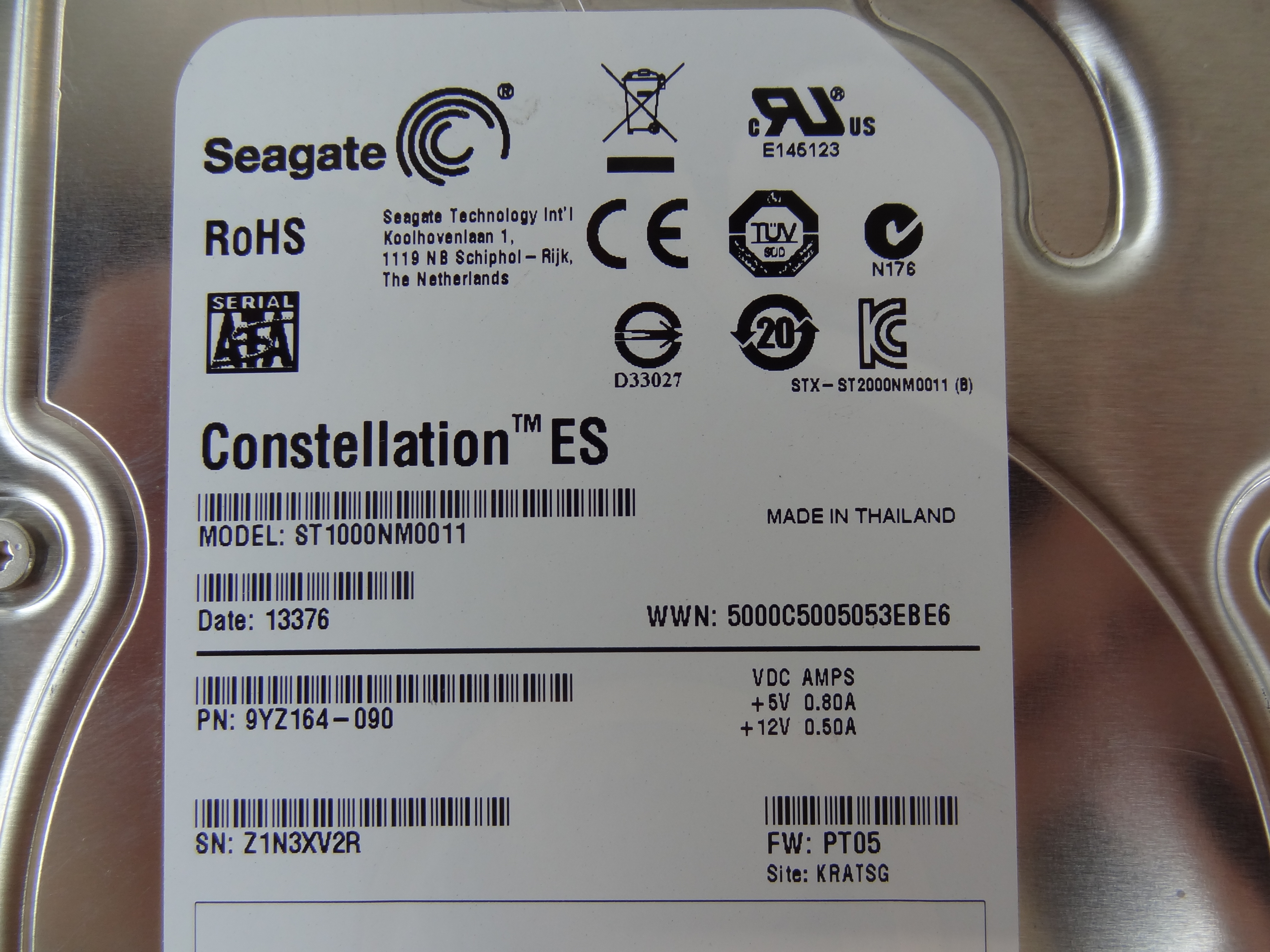 EMC 005050063 1TB 7.2K SATA DISK DRIVE AX4-5