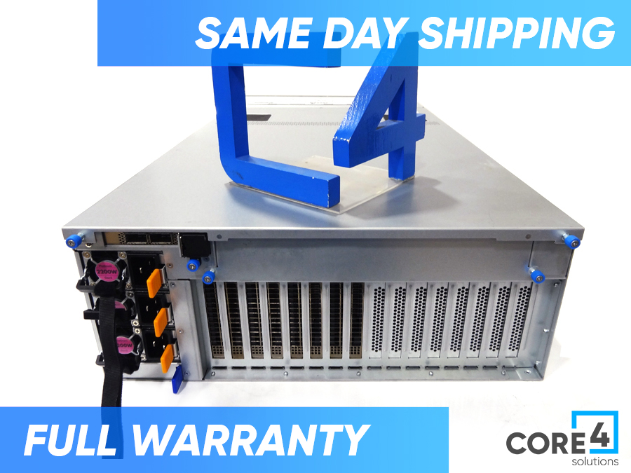 GIGABYTE G482-Z53 4UGEN4 GPU SERVER w / 2x EPYC 7742, 16x 16GB 3200, 1x CX556A, 4x AMD MI100 GPU, 1x GPU BRIDGE, 3x Power Supplies