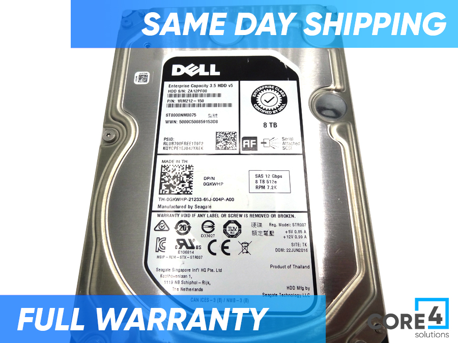 DELL GKWHP 8TB 7.2K 3.5in Drive *New Bulk*