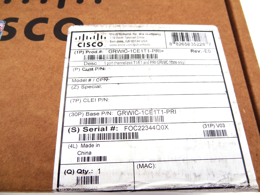 CISCO GRWIC-1CE1T1-PRI RUGGED WAN *New Open Box*
