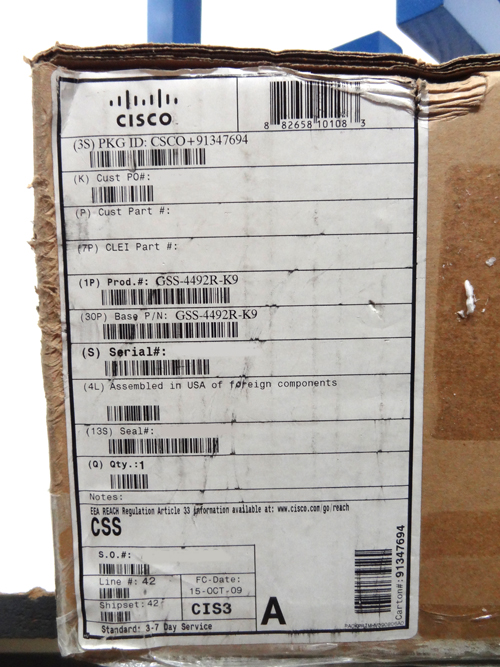 CISCO GSS-4492R-K9 CISCO GSS 4492R GLOBAL SITE SELECTR