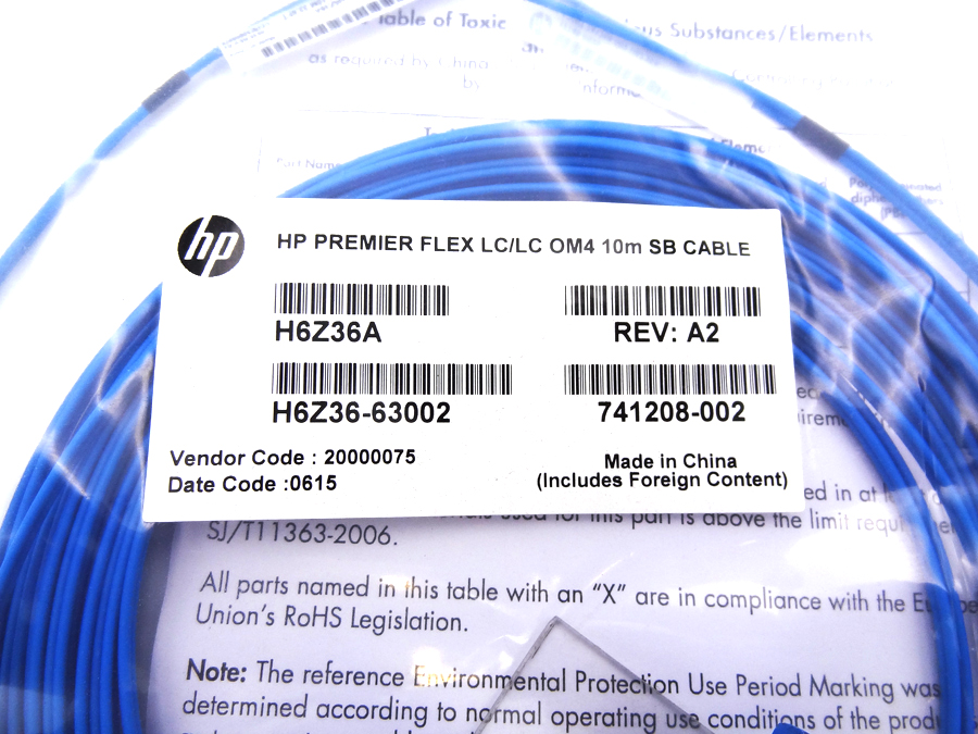 HP H6Z36A HPE LC/LC LSZH 50/125U OM4 10 CABLE - 741208-001