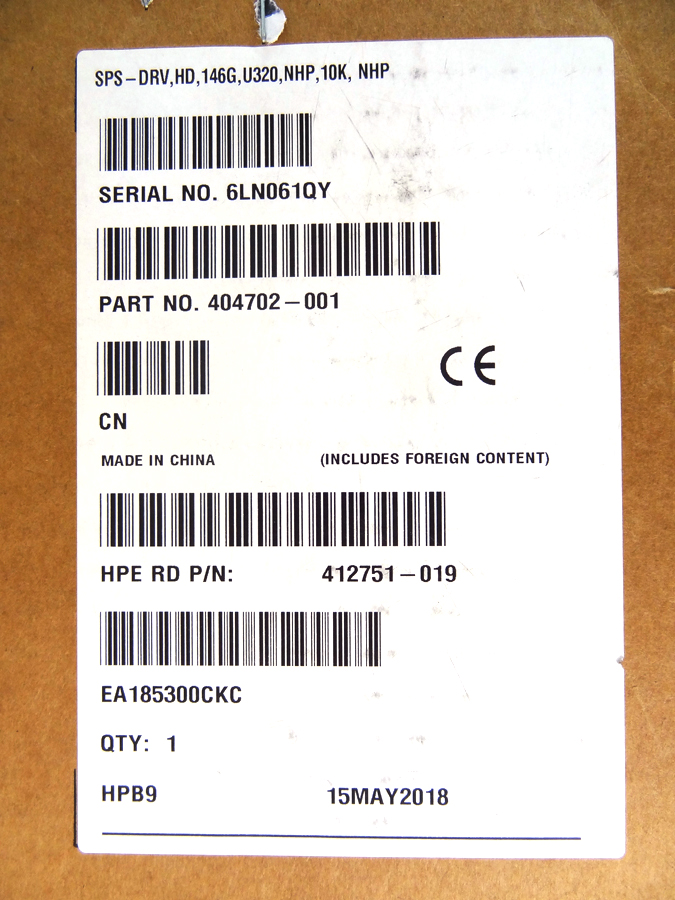 HP 404702-001 146GB 10K U320 SCSI DISK DRIVE *New Sealed*