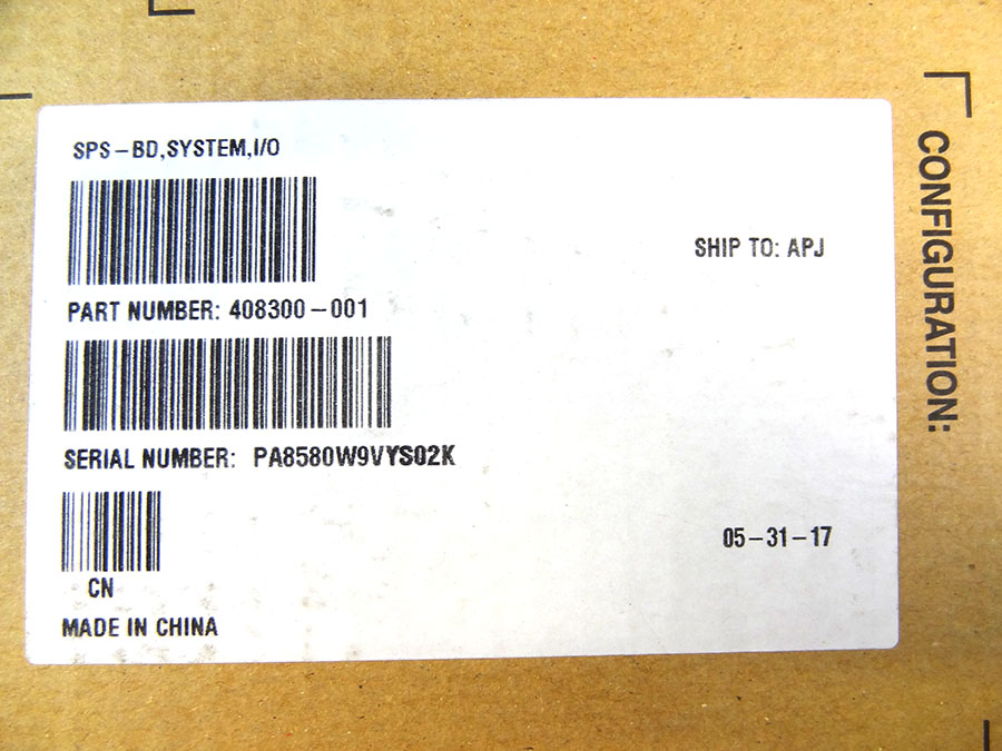 HP 408300-001 ML370 G4 SYSTEM I/O W/ CAGE 