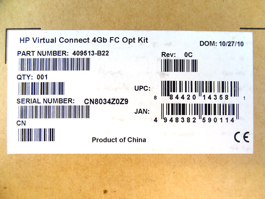HP 409513-B22 4GB VIRTUAL CONNECT FC C-CLASS BLADESYSTEM *New Sealed* - 491674-001