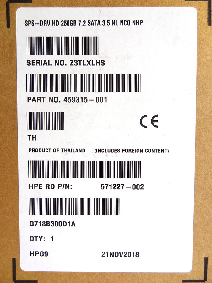 HP 459315-001 250GB 7.2K SATA DISK DRIVE *New Sealed* 