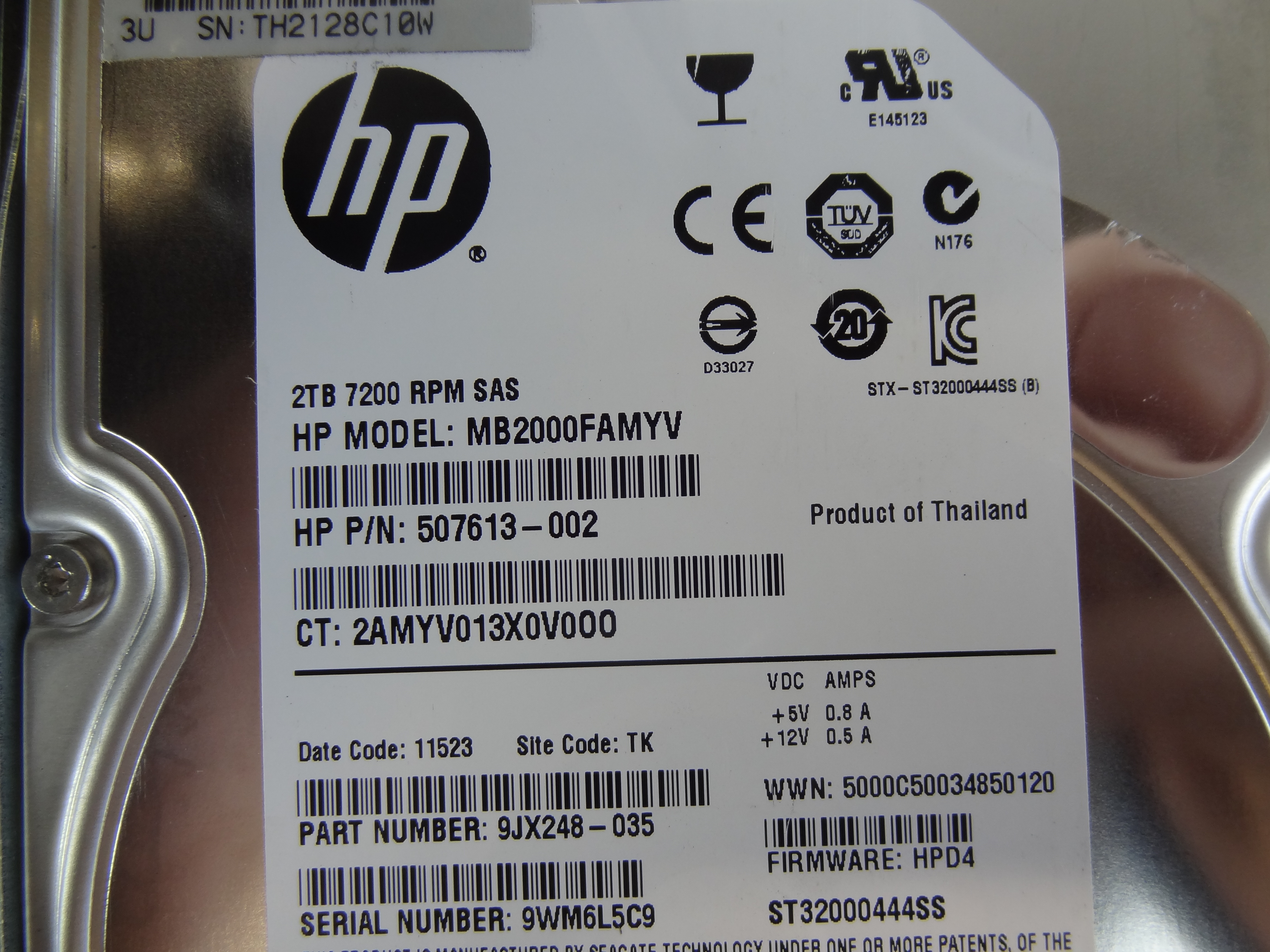HP 508010-001 2TB 7200RPM SAS-6GBITS 3.5 HD - 507616-B21