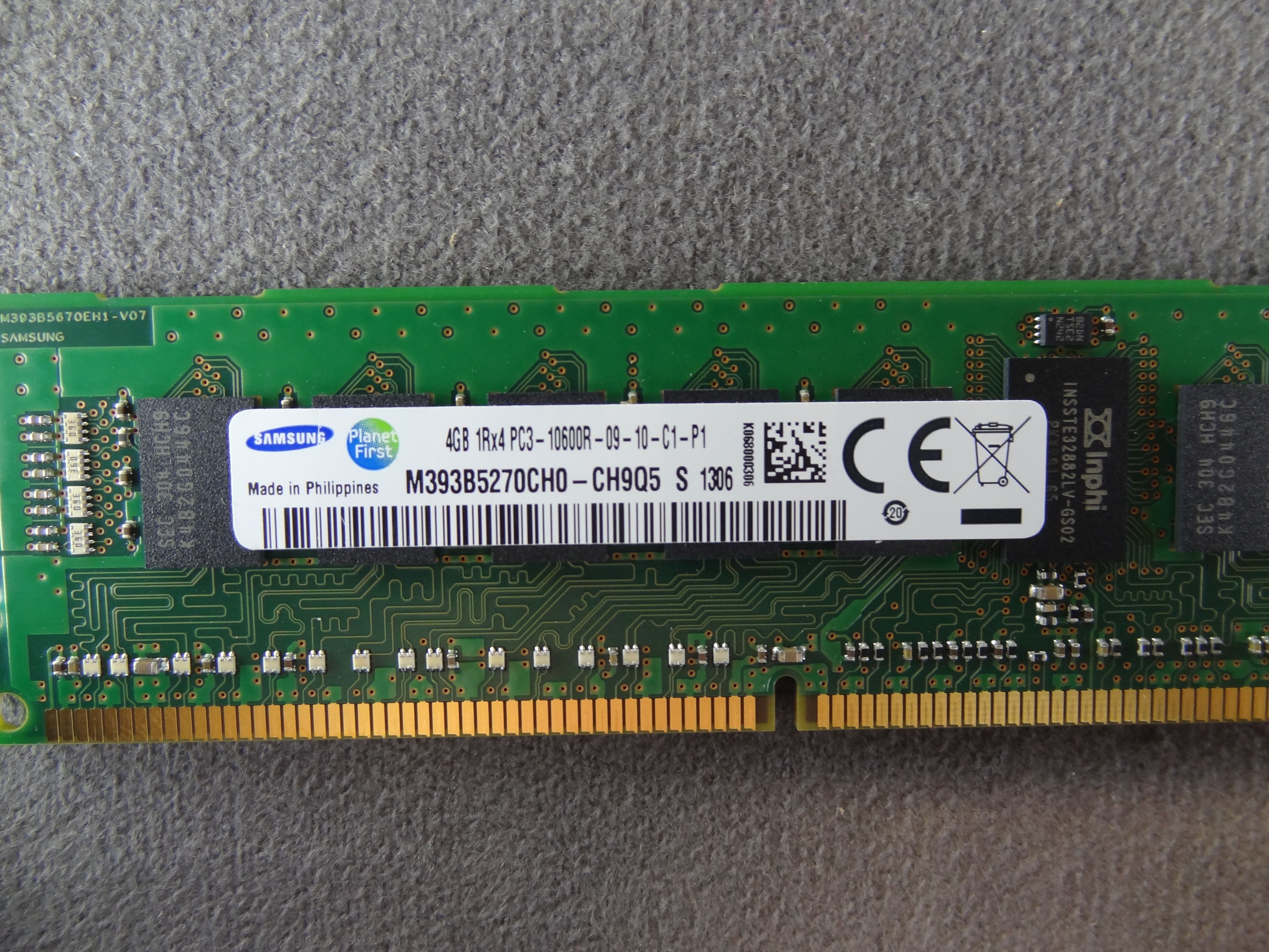 HP 591750-071 4GB (1X4GB) 1333MHZ PC3-10600R- 593339-B21, 595424-001