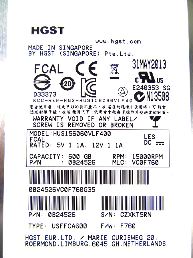 HP 641220-001 3PAR 600GB 15K FC 3.5in HDD W/ TRAY
