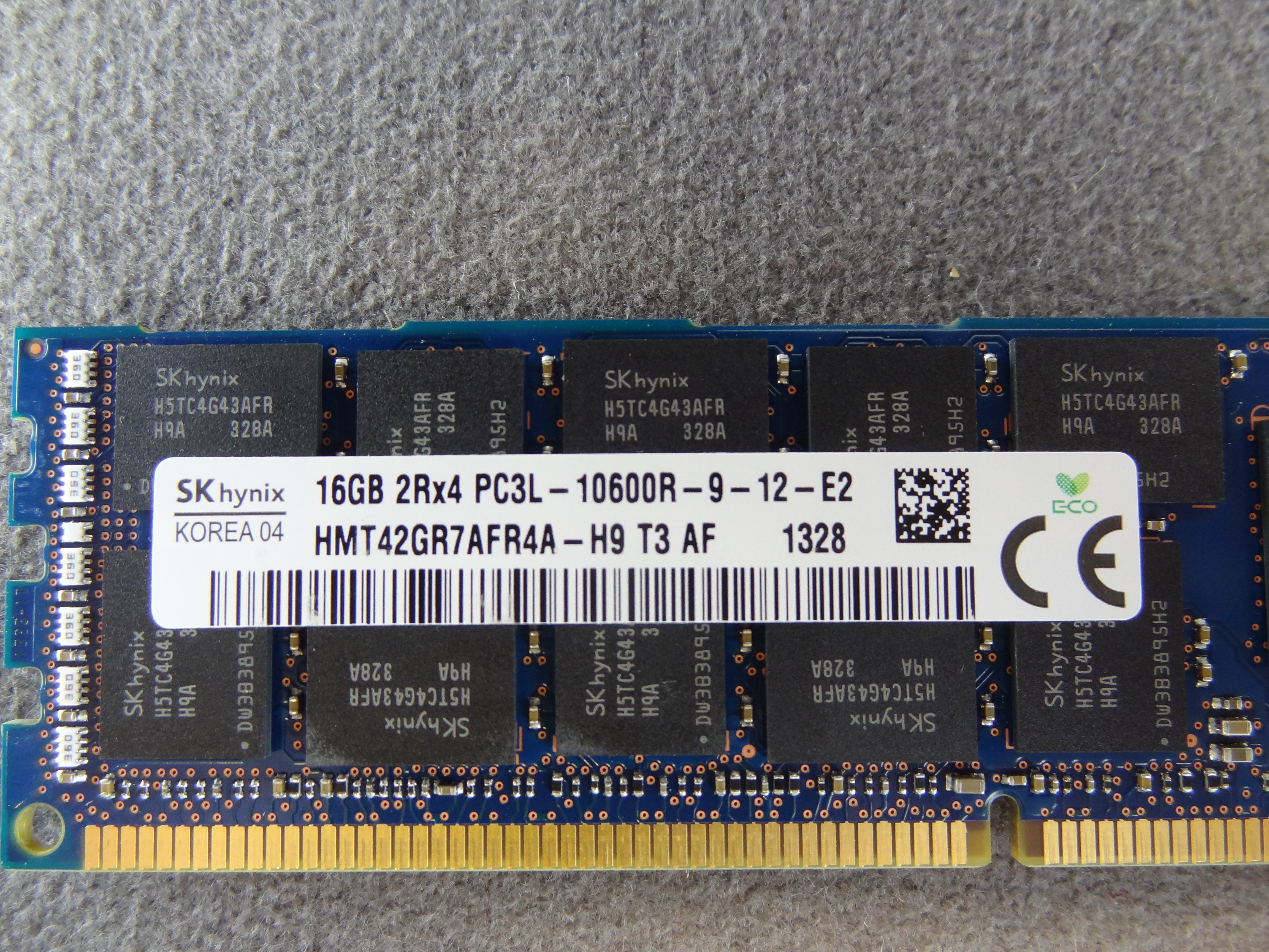 HP 647653-18116GB 1X16GB 2RX4 PC3L-10600R G8 - 647883-B21, 687464-001 