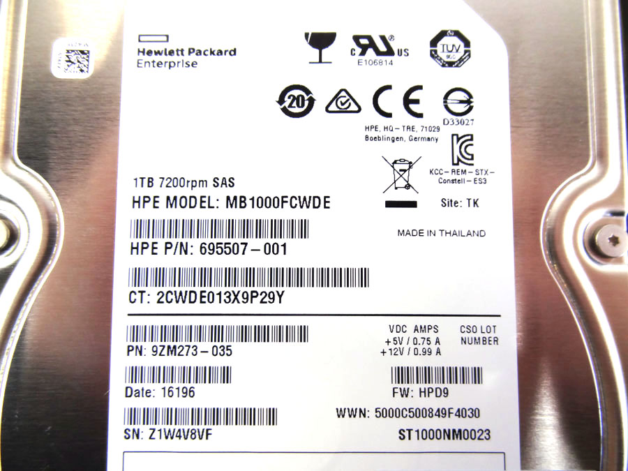 HP 652755-001 1TB SAS 7.2K 25MM HDD *New Bulk*