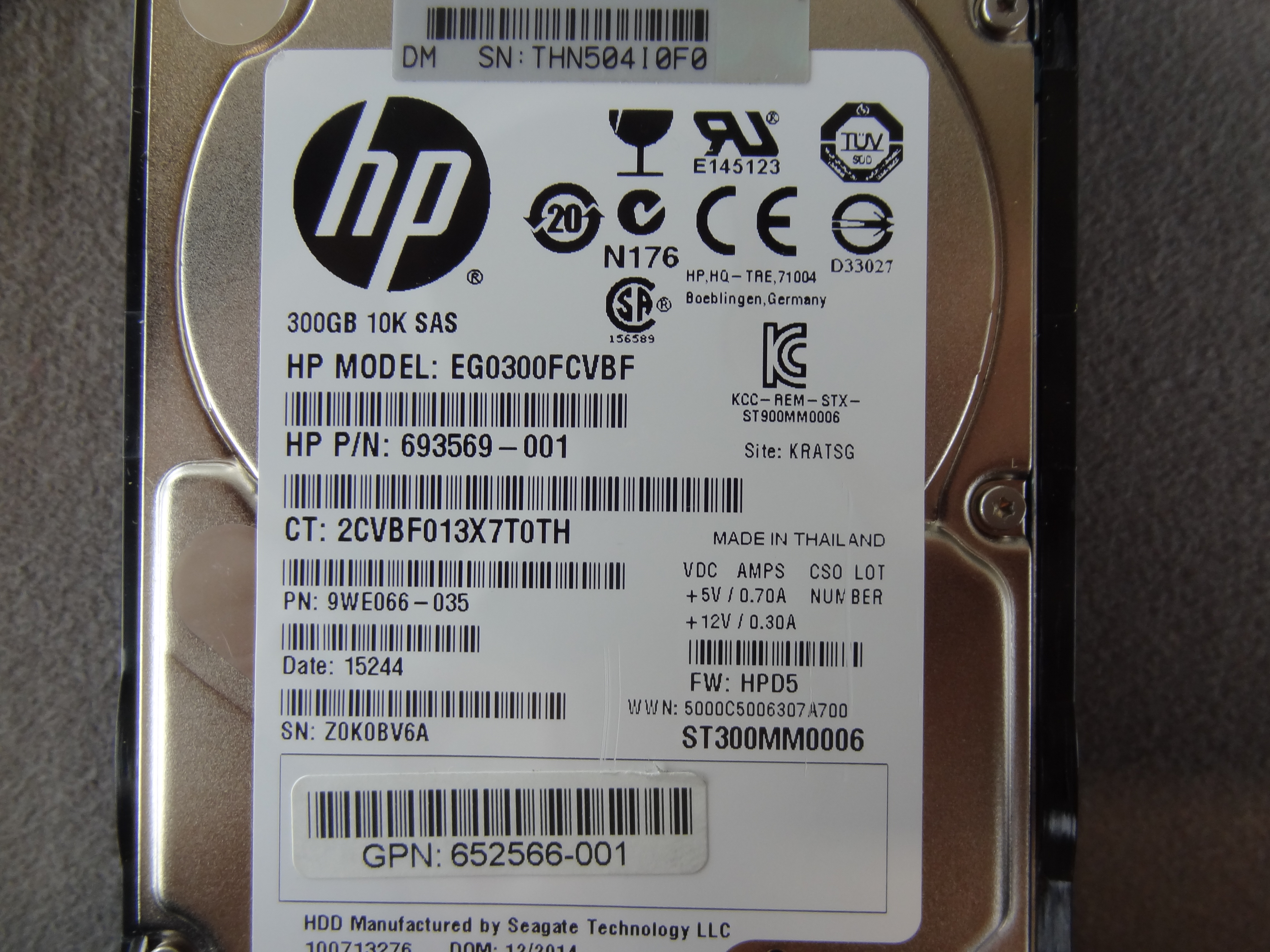 HP 653955-001 300GB 6G DP SAS SMARTDRIVE HDD *New Bulk* - 652564-B21, 652566-001, 666355-001, 696739-001