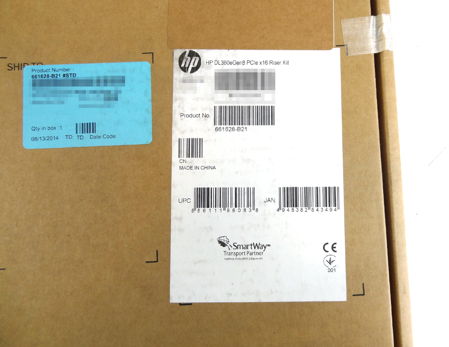 HP 661628-B21 DL380e Gen8 x16 PCI-E Riser Kit - 1 x PCI Express x16