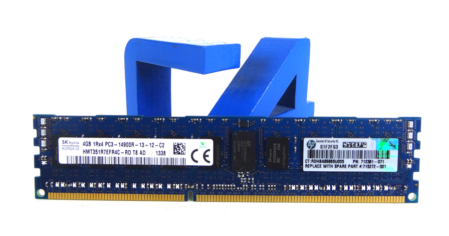 HP 708637-B21 4GB (1X4GB) 1866MHZ PC3-14900 CL13 ECC REGISTERED SINGLE RANK DDR3 SDRAM 240-PIN DIMM GENUINE HP MEMORY KIT FOR PROLIANT SERVER BL460C GENERATION 8 (Default)
