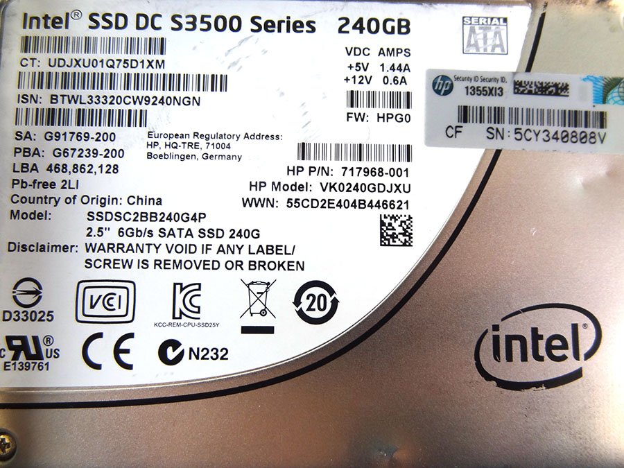 HP 718137-001 240GB 6G SATA VE 2.5 SC HARD DRIVE - 717969-B21