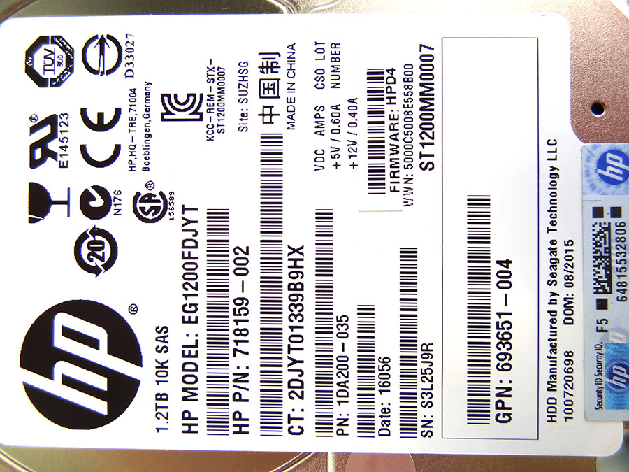 HP 718291-001 1.2TB SAS 6G 10K SAS HDD - 718160-B21