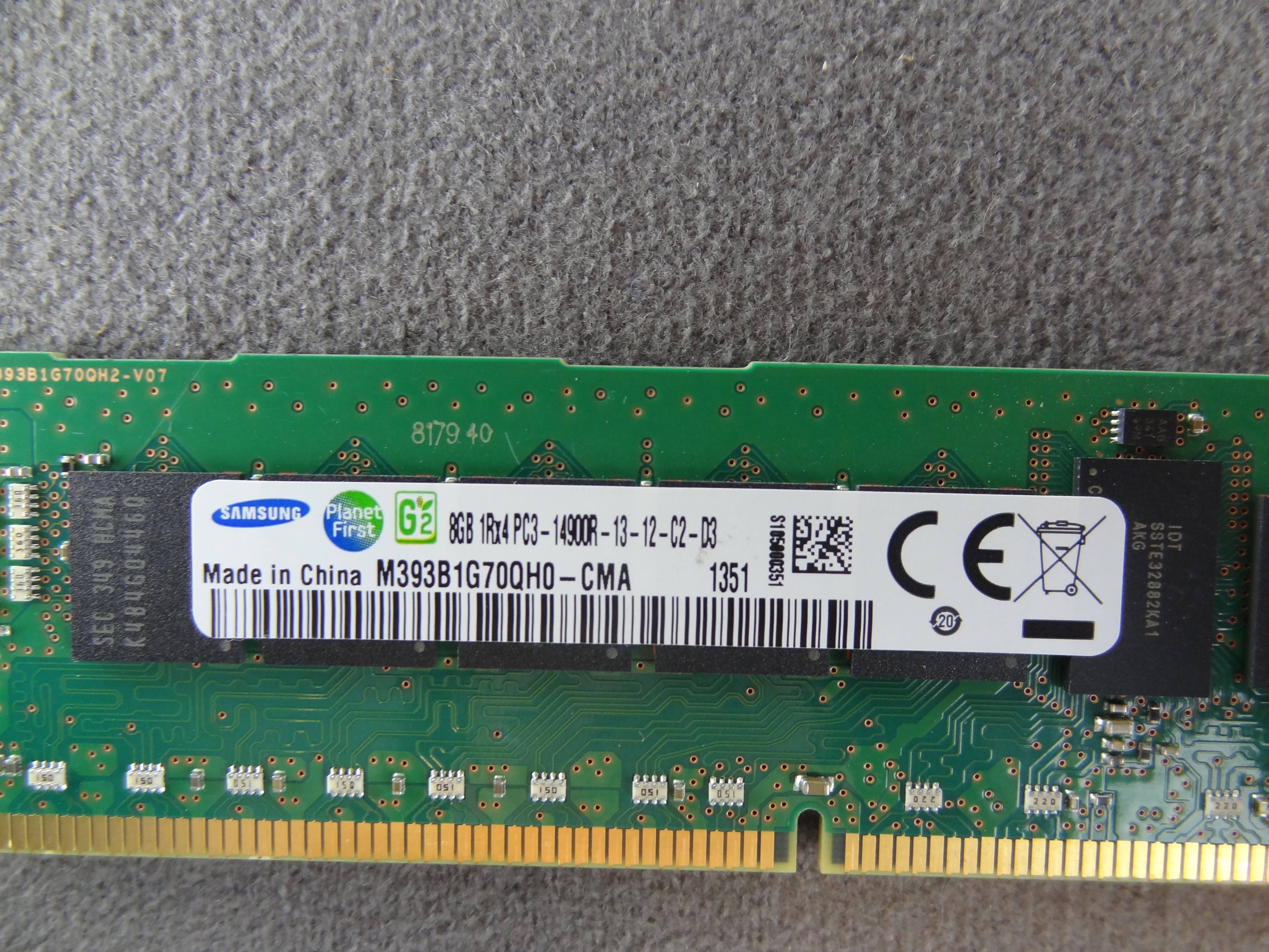 HP 731657-081 8GB (1X8GB) 1866MHZ PC3-14900 CL13 SINGLE RANK ECC REGISTERED DDR3 SDRAM 240-PIN DIMM MEMORY KIT 731761-B21