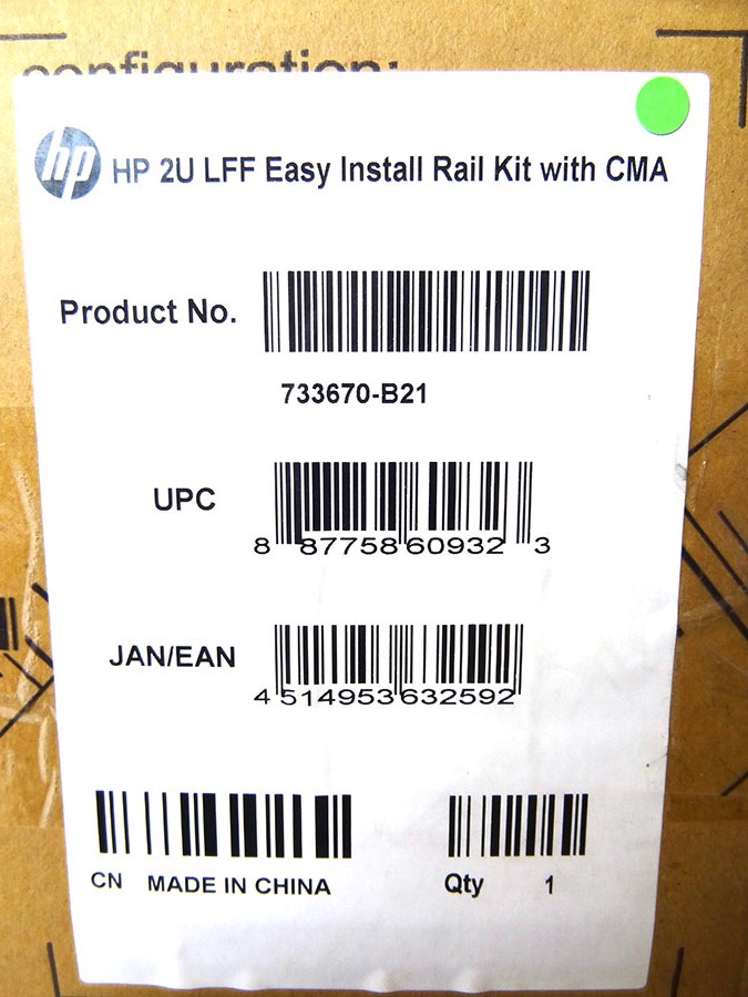 HP 733670-B21 2U LFF EASY INSTALL RAIL KIT CMA *New Sealed* - 744116-001