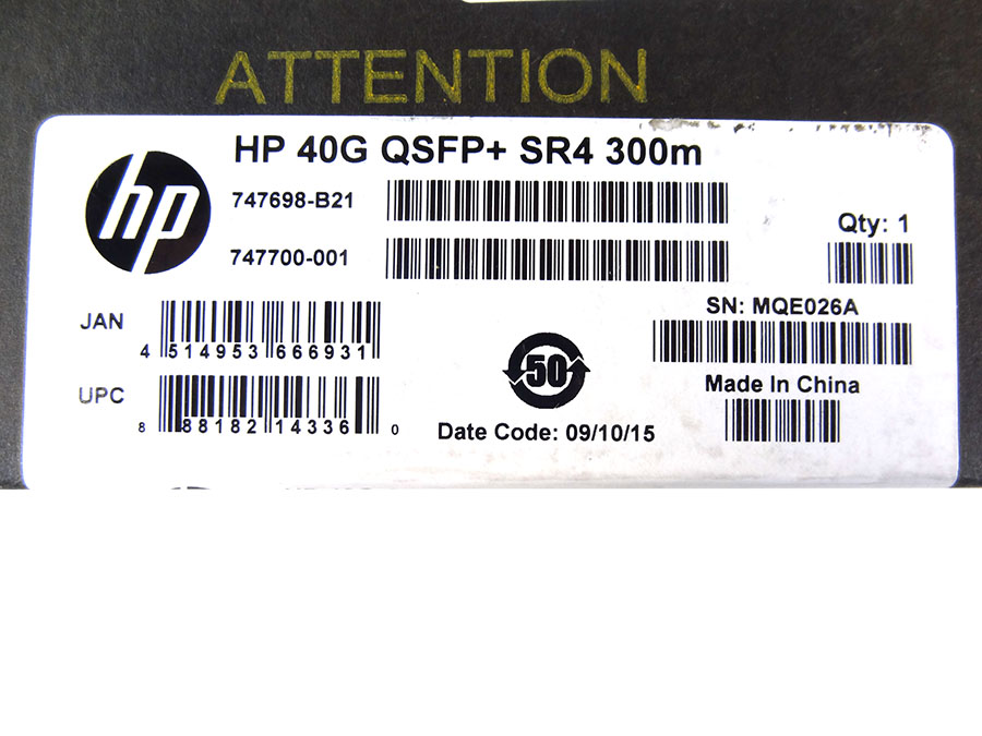 HP 747698-B21 40GB QSFP+ MPO SR4 300M SFP *New Sealed* - 748742-001