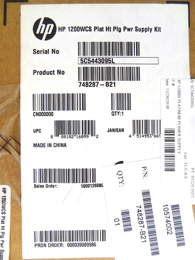 HP 748287-B21 1200W PLATINUM POWER SUPPLY *New Sealed* - 748896-001