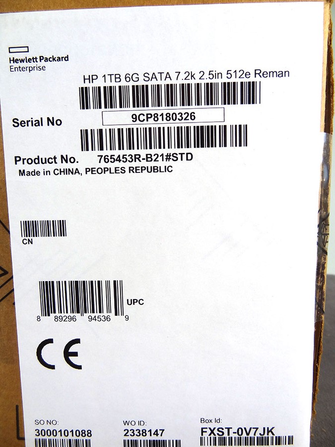 HP 765453-B21 1TB 6G SATA 7.2K RPM SFF - 765868-001
