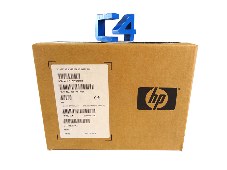 HP 769771-001 3TB SAS 6G 7.2K LFF DP MDL HDD *New Sealed* - 762287-B21, 762300-001 