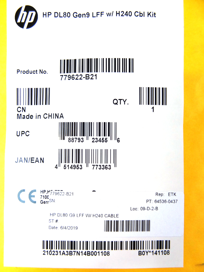 HP 779622-B21 DL80 G9 LFF W/ H240 CABLE *New Sealed* 