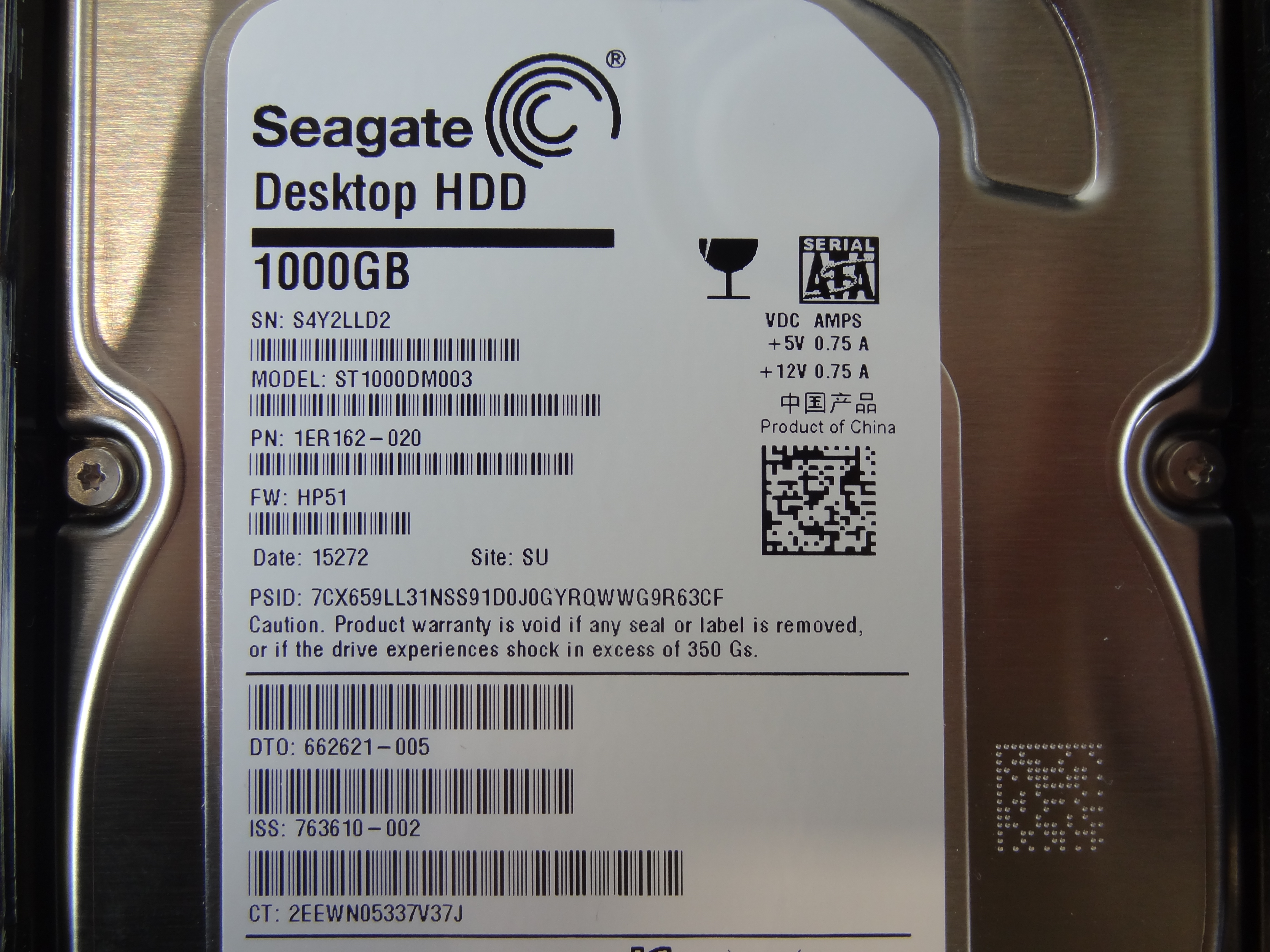 HP 779802-001 1TB 7.2K 6G SATA LFF NHP HDD - 779779-B21