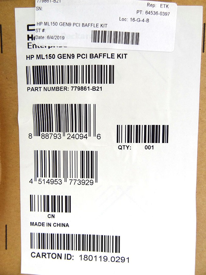 HP 779861-B21 ML150 GEN9 PCI BAFFLE KIT *New Sealed*