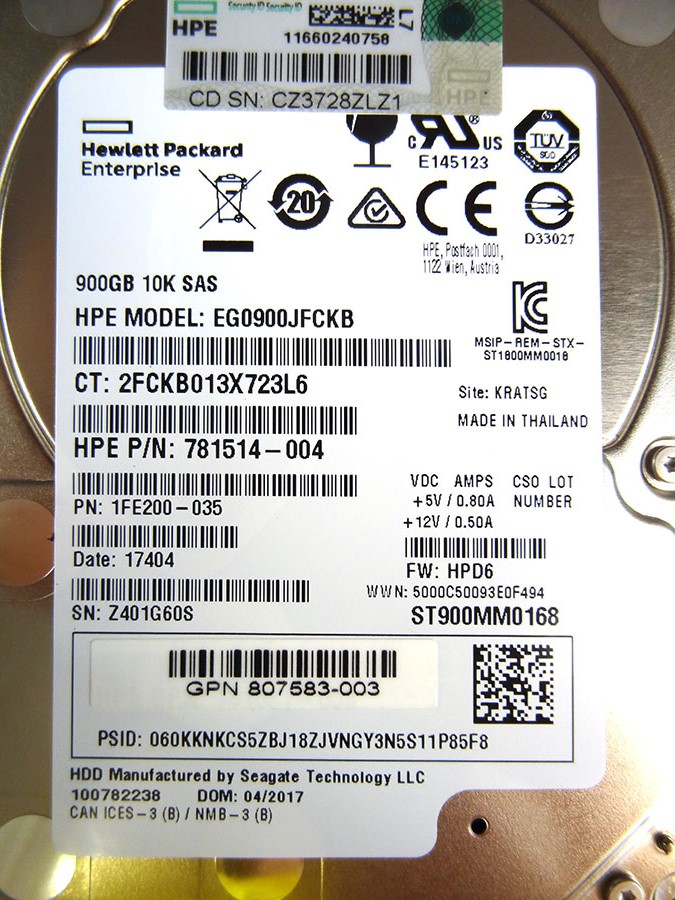 HP 787647-001 MSA 900GB 12G SAS 10K SFF *New Bulk* - J9F47A